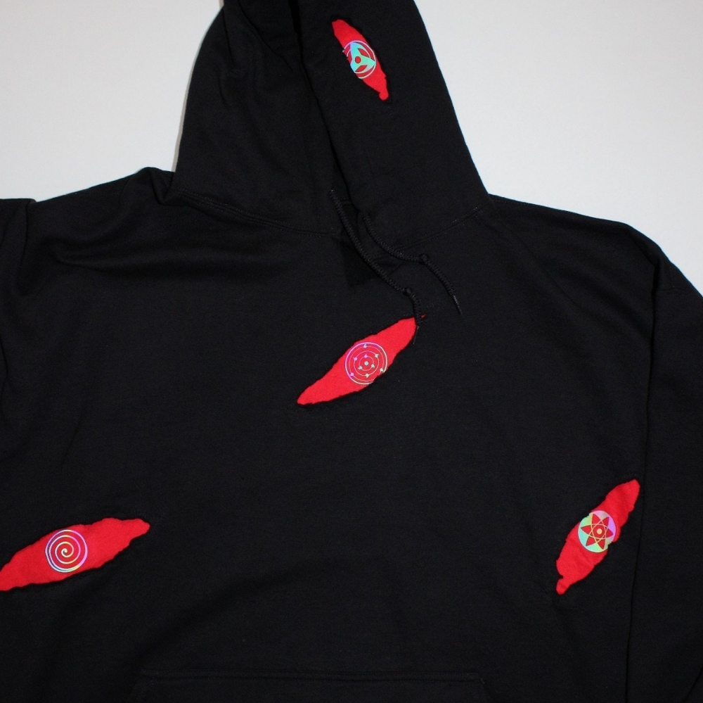 Urban outfitters distressed sharingan rainbow reflective Hoodie